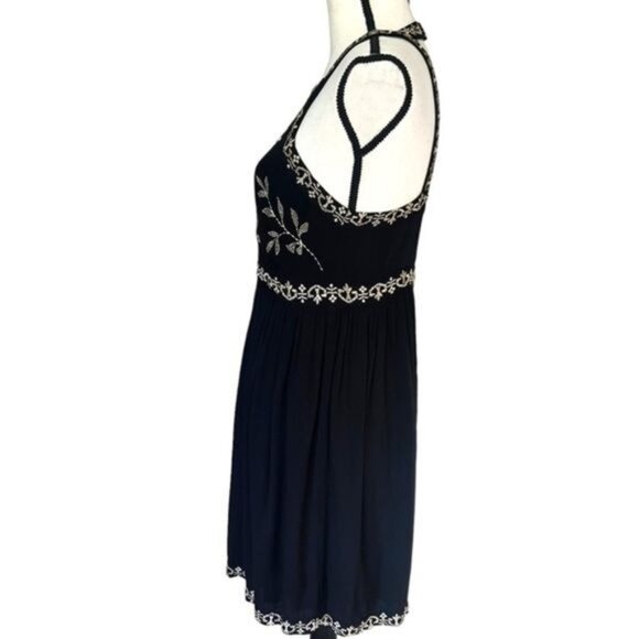 Urban Outfitters Dress Womens S Black Embroidered Sleeveless Mini Boho Style - Picture 7 of 14